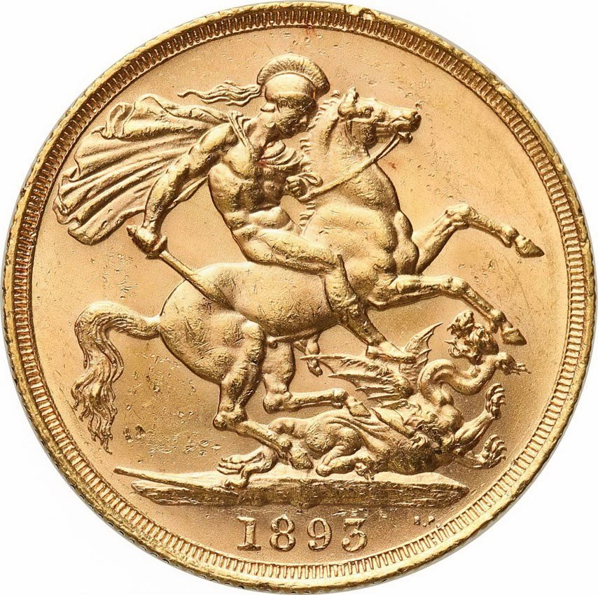Wielka Brytania. 2 funty (suwereny) 1893 Victoria